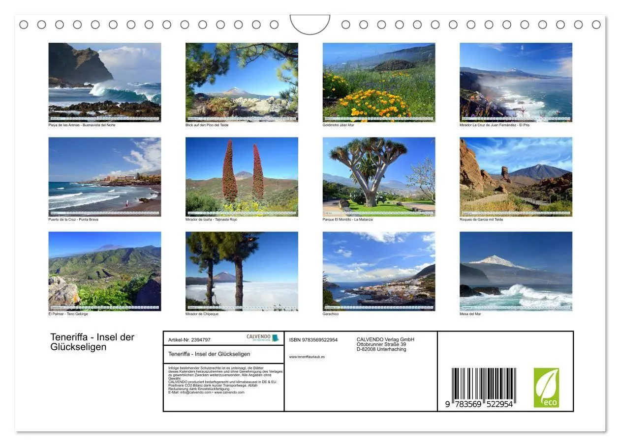 Bild: 9783569522954 | Teneriffa - Insel der Glückseligen (Wandkalender 2027 DIN A4 quer),...