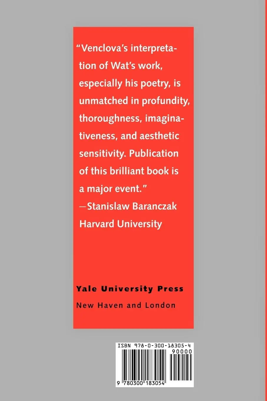 Rückseite: 9780300183054 | Aleksander Wat | Life and Art of an Iconoclast | Tomas Venclova | Buch