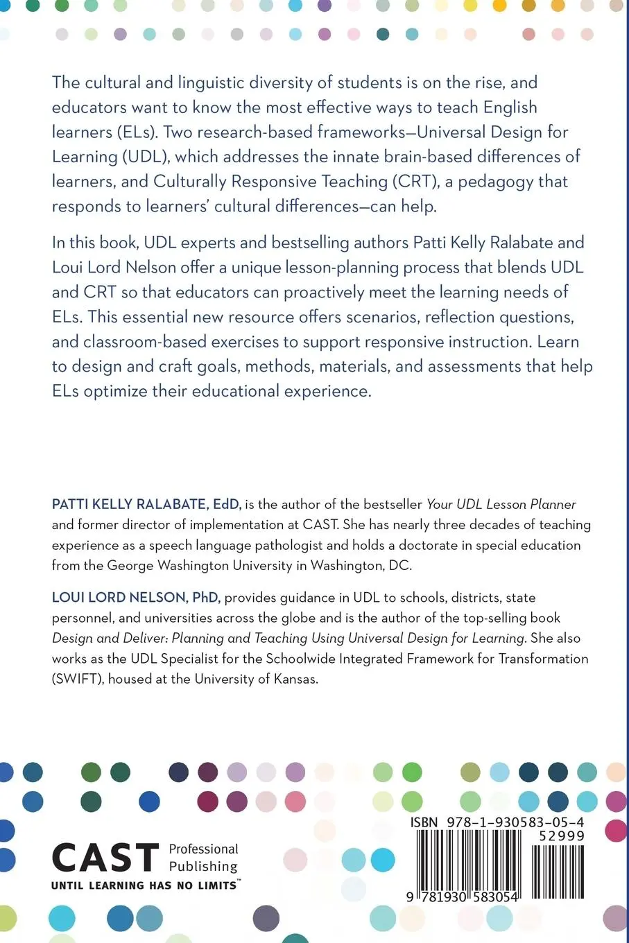 Rückseite: 9781930583054 | Culturally Responsive Design for English Learners | The UDL Approach