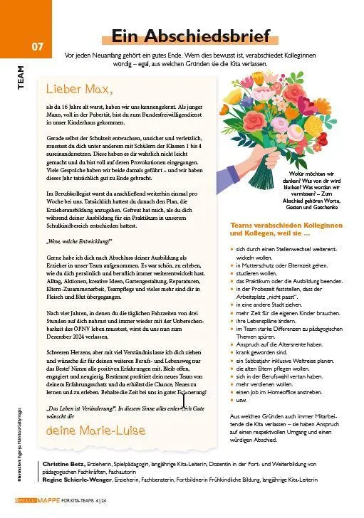 Bild: 9783960463054 | Die Praxismappe für Kita-Teams: Abschiede - erleben, gestalten, lernen