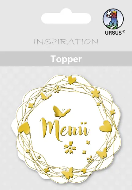 URSUS 8 Topper "Menü", weiß/gold