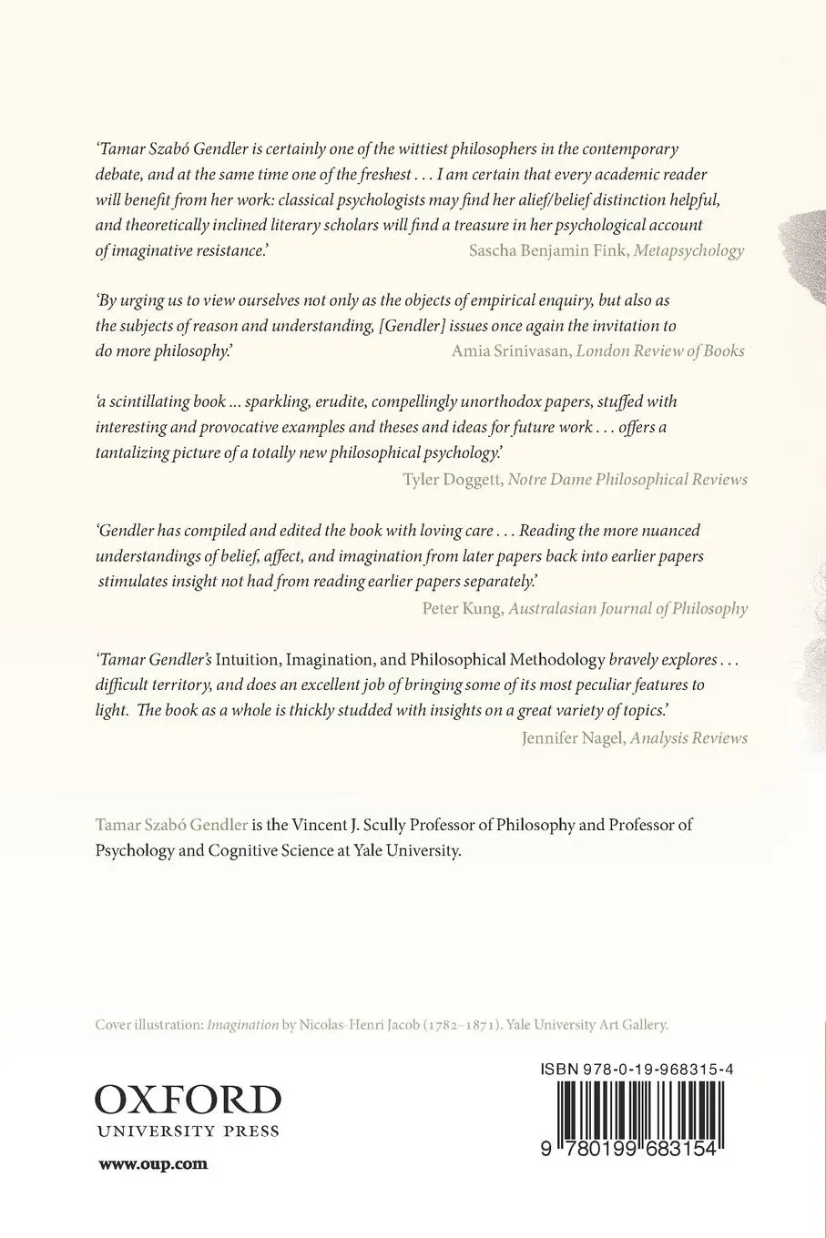 Rückseite: 9780199683154 | Intuition, Imagination, and Philosophical Methodology | Gendler | Buch