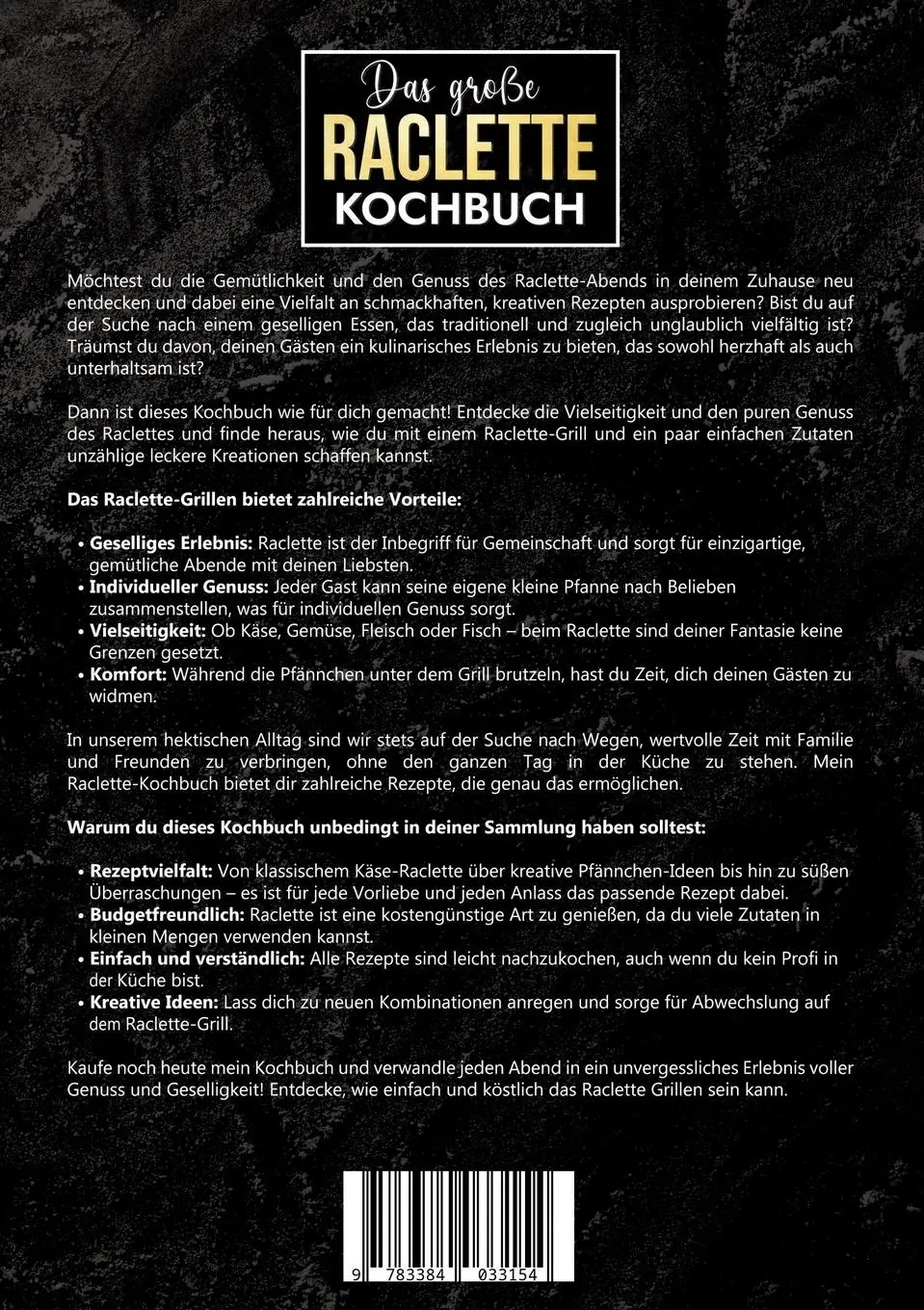Rückseite: 9783384033154 | Das große Raclette Kochbuch | Vanessa Zimmermann | Taschenbuch | 2023