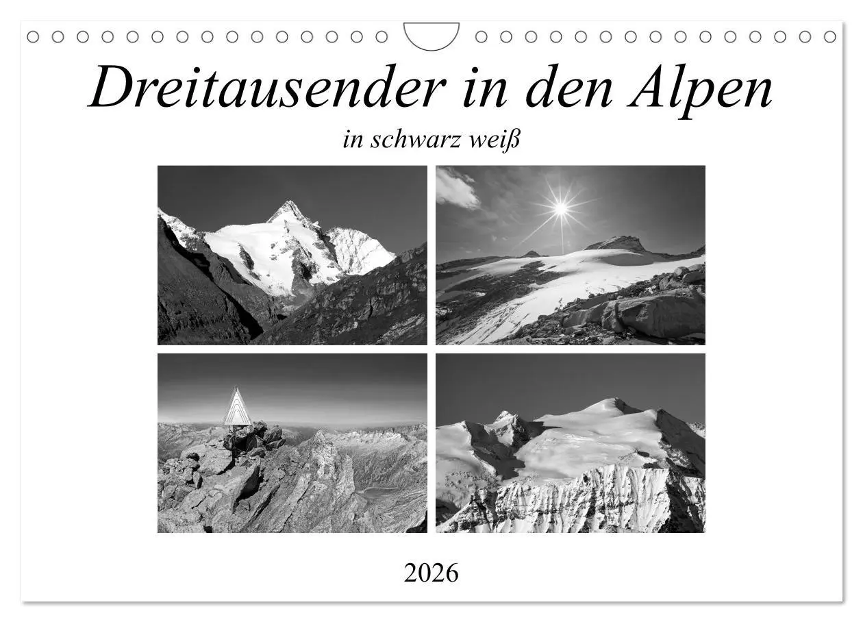 Cover: 9783457843154 | Dreitausender in den Alpen (Wandkalender 2026 DIN A4 quer),...