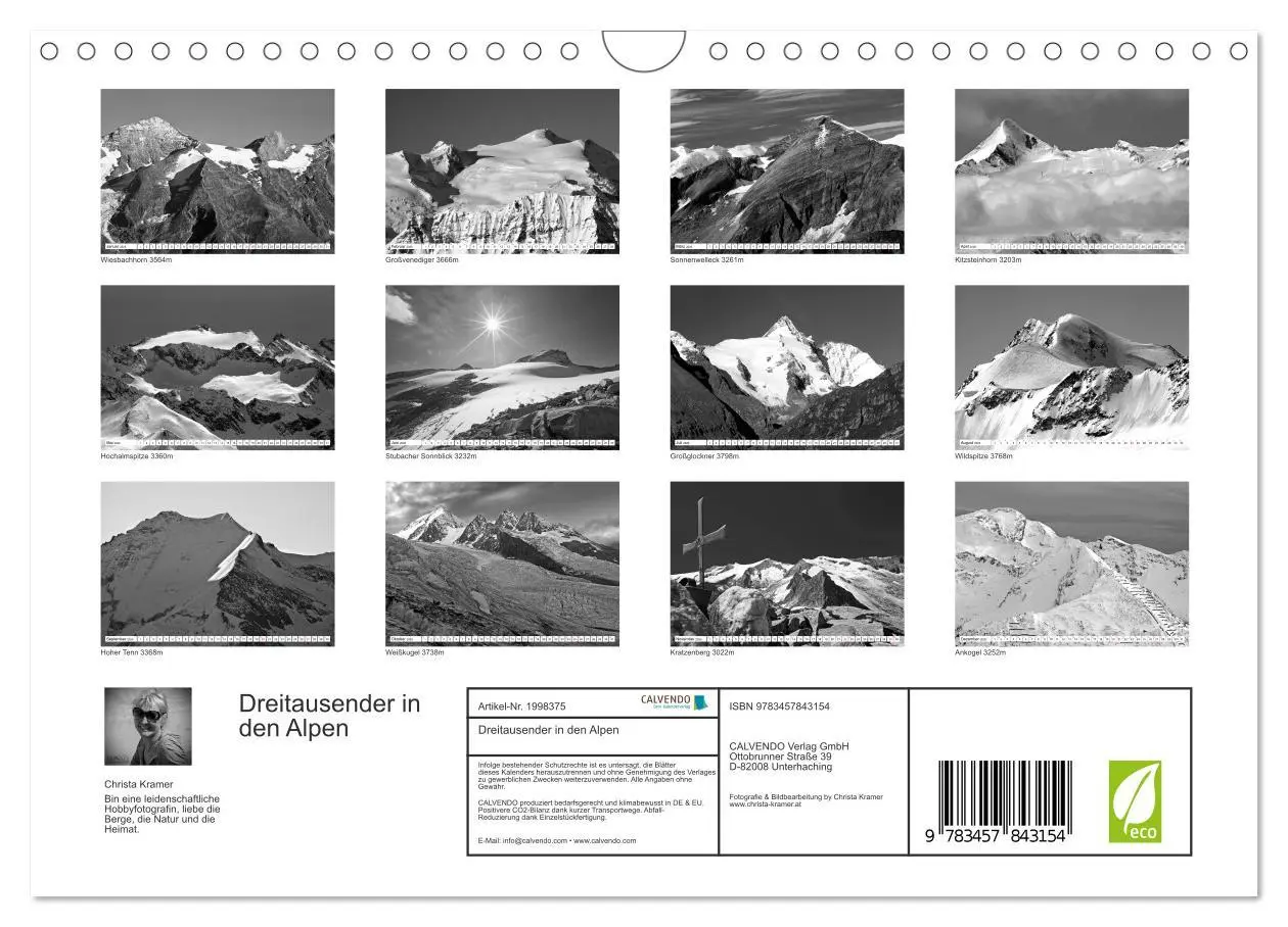 Bild: 9783457843154 | Dreitausender in den Alpen (Wandkalender 2026 DIN A4 quer),...