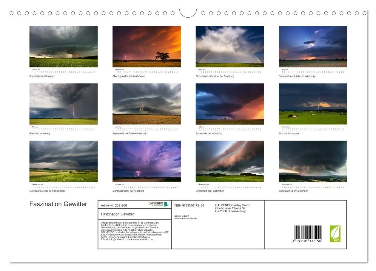 Bild: 9783516173154 | Faszination Gewitter (Wandkalender 2026 DIN A3 quer), CALVENDO...