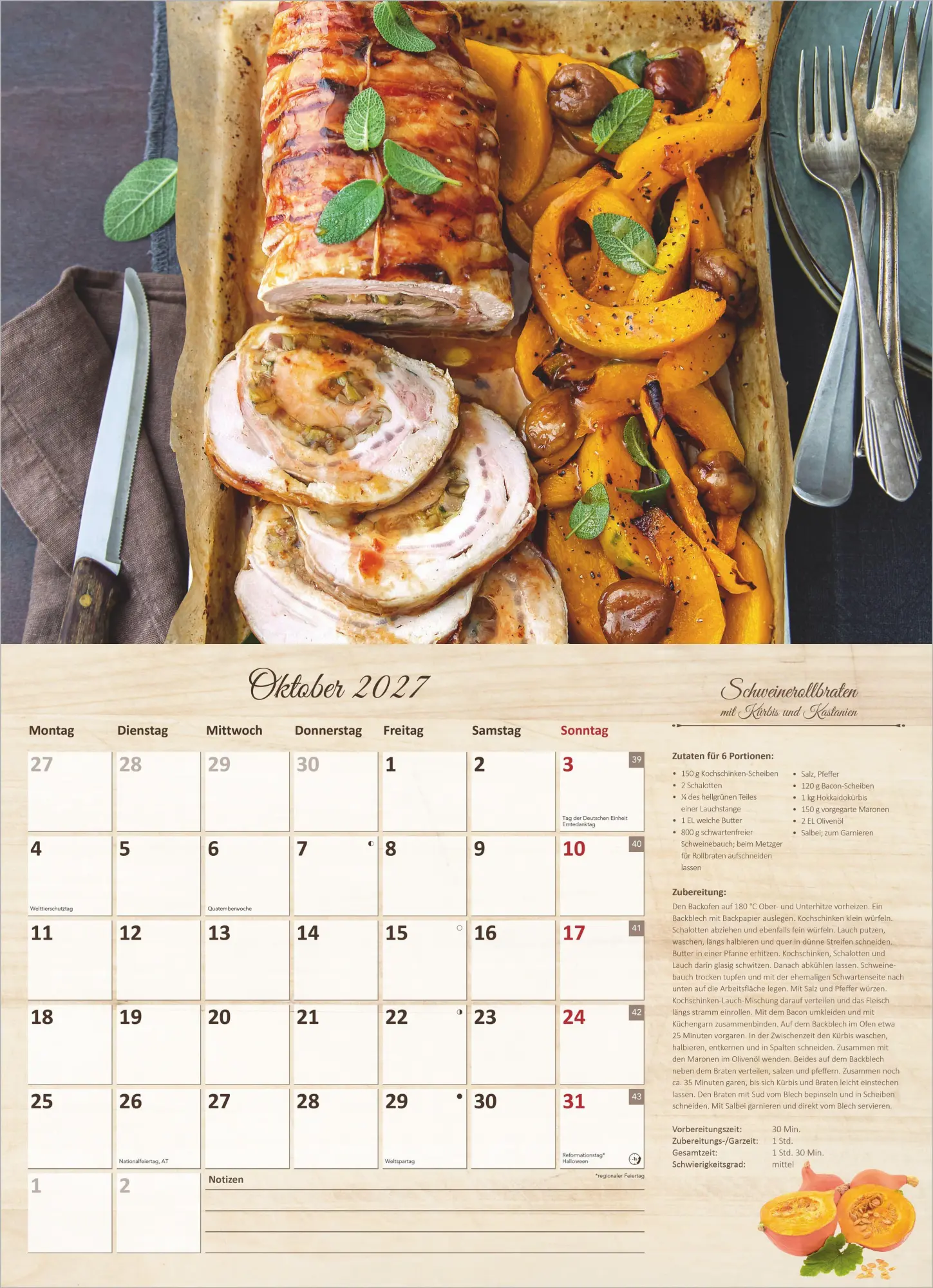 Bild: 4069095013254 | Der große Küchenkalender - mit saisonalen Rezepten für Genießer 2027