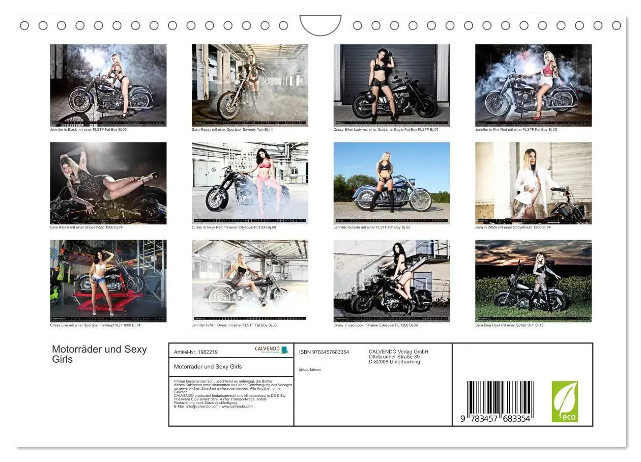 Bild: 9783457683354 | Motorräder und Sexy Girls (Wandkalender 2026 DIN A4 quer), CALVENDO...