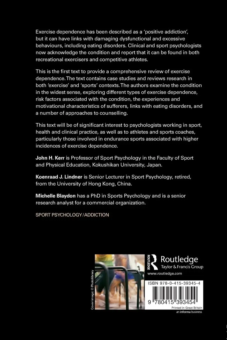 Rückseite: 9780415393454 | Exercise Dependence | John H. Kerr (u. a.) | Taschenbuch | Englisch