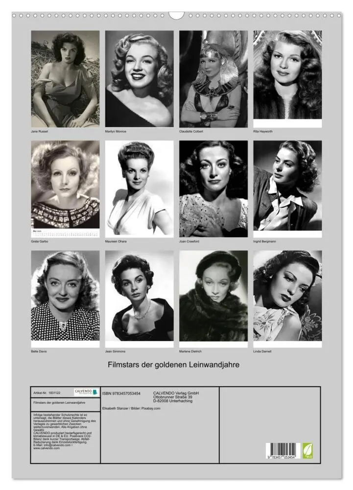 Bild: 9783457053454 | Filmstars der goldenen Leinwandjahre (Wandkalender 2025 DIN A2...