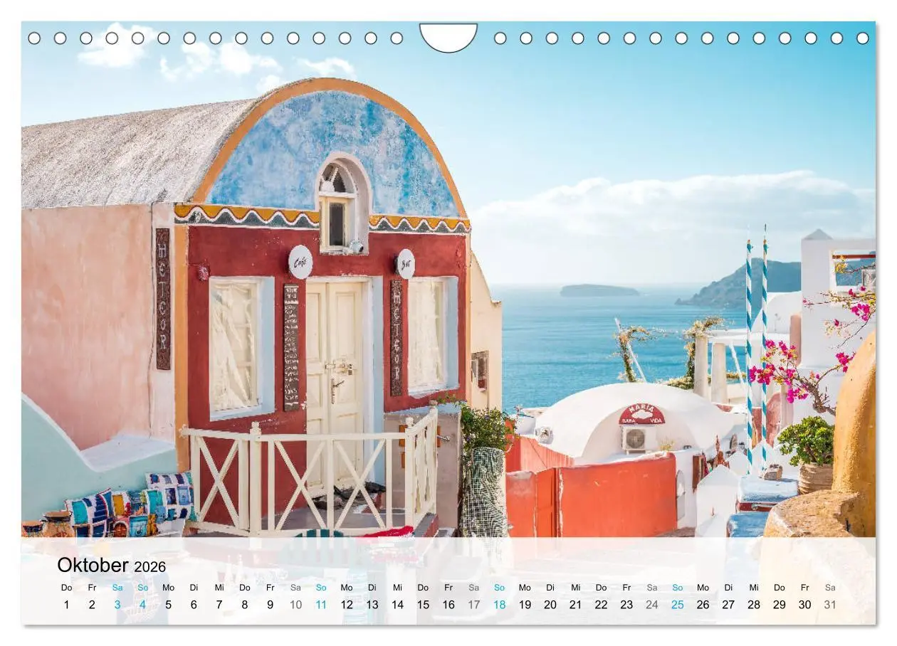 Bild: 9783457673454 | Oia Santorini - Bilderbuch-Dorf von Griechenland (Wandkalender 2026...