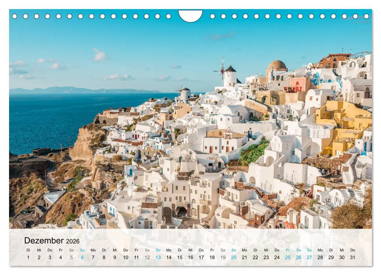 Bild: 9783457673454 | Oia Santorini - Bilderbuch-Dorf von Griechenland (Wandkalender 2026...