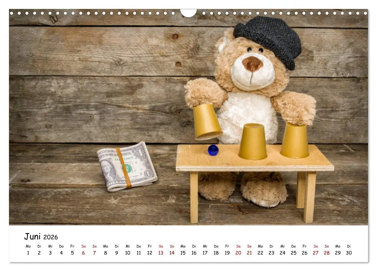 Bild: 9783457813454 | Eddy, der Teddy (Wandkalender 2026 DIN A3 quer), CALVENDO...