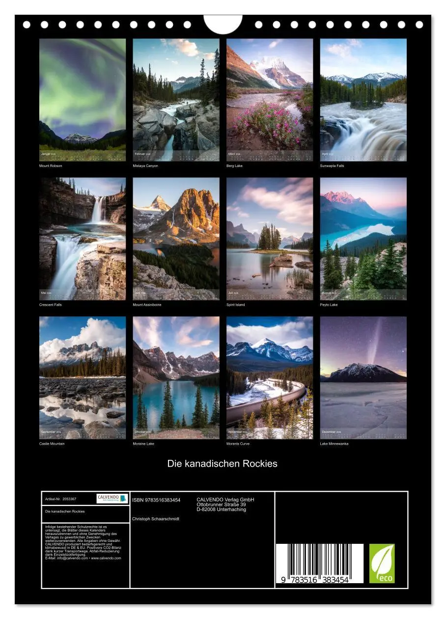 Bild: 9783516383454 | Die kanadischen Rockies (Wandkalender 2026 DIN A4 hoch), CALVENDO...