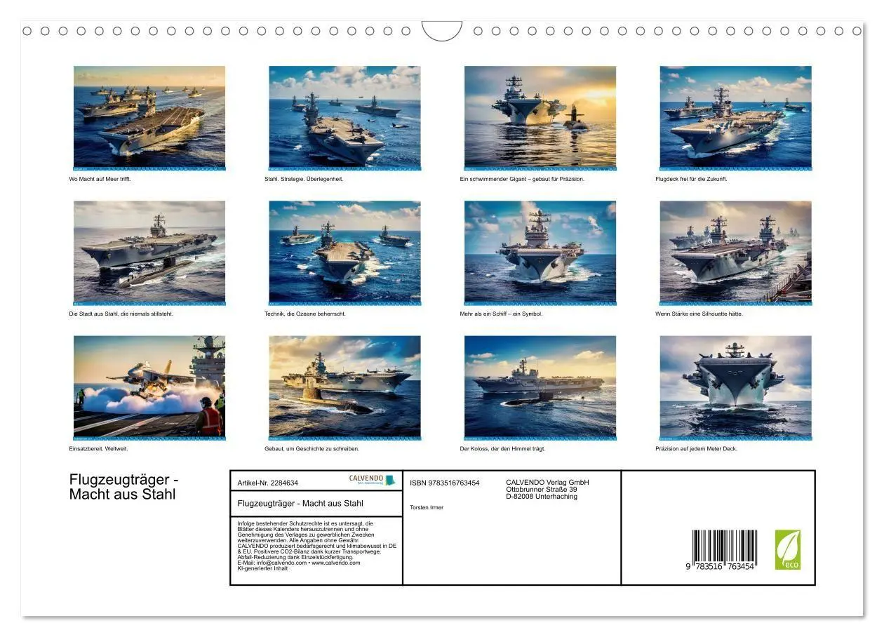 Bild: 9783516763454 | Flugzeugträger - Macht aus Stahl (Wandkalender 2027 DIN A3 quer),...