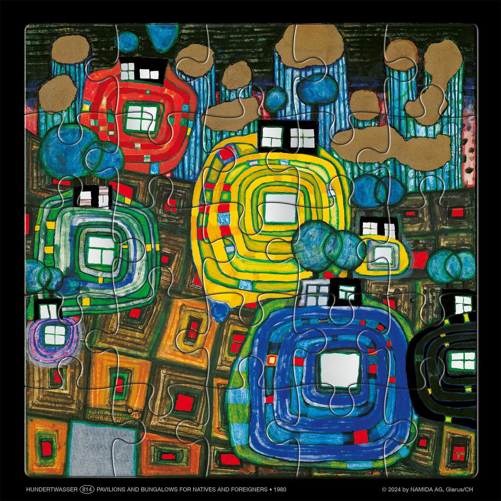 Cover: 4280000853554 | Hundertwasser Puzzle mit Grußkarte | PAVILIONS AND BUNGALOWS | GmbH