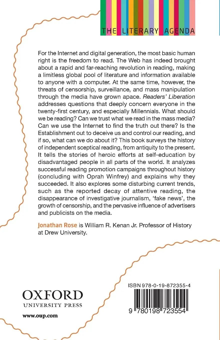 Rückseite: 9780198723554 | Readers' Liberation | The Literary Agenda | Jonathan Rose | Buch