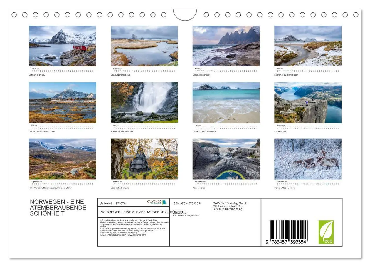 Bild: 9783457593554 | NORWEGEN - EINE ATEMBERAUBENDE SCHÖNHEIT (Wandkalender 2026 DIN A4...