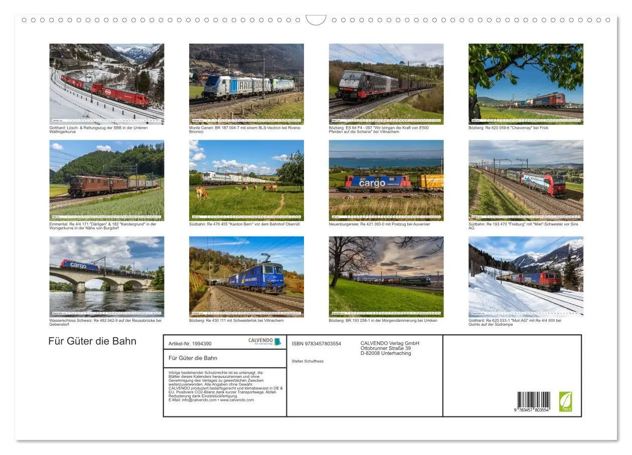 Bild: 9783457803554 | Für Güter die Bahn (Wandkalender 2026 DIN A2 quer), CALVENDO...