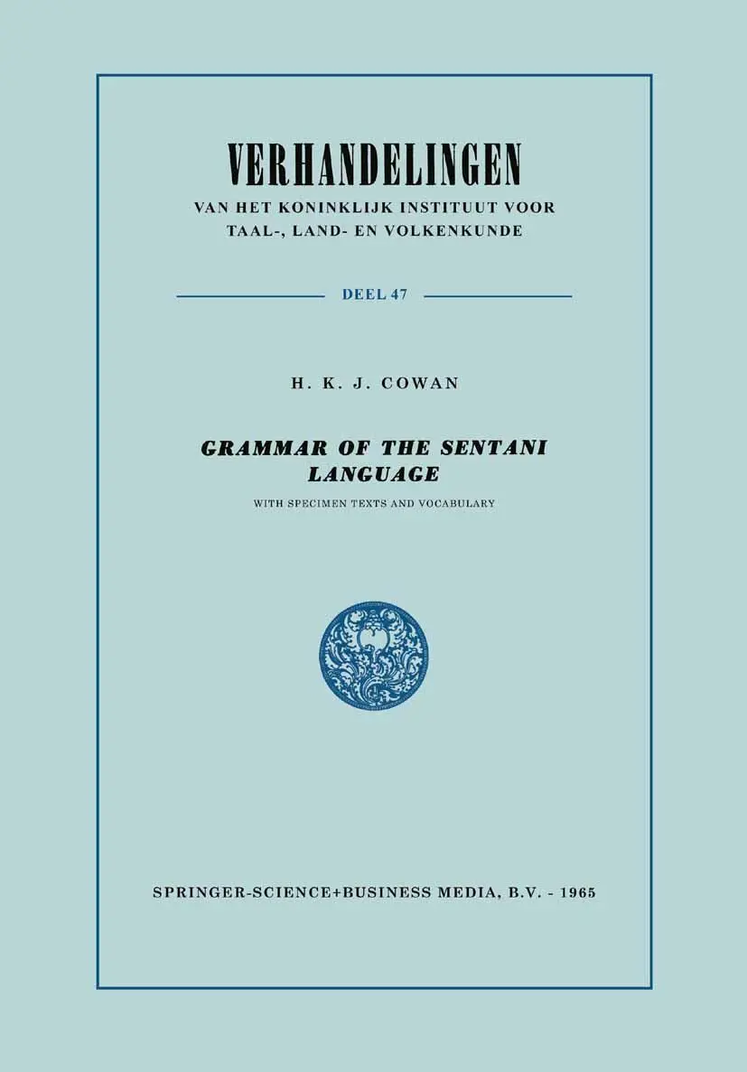 Cover: 9789401763554 | Grammar of the Sentani Language | Hendrik Karel Jan Cowan | Buch