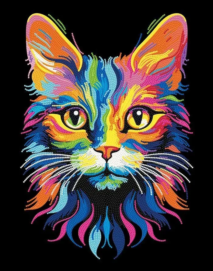 Bild: 4895225943654 | DIAMOND DOTZ - Diamond Painting Neon Katze | Kit (Bastelset) | 2025