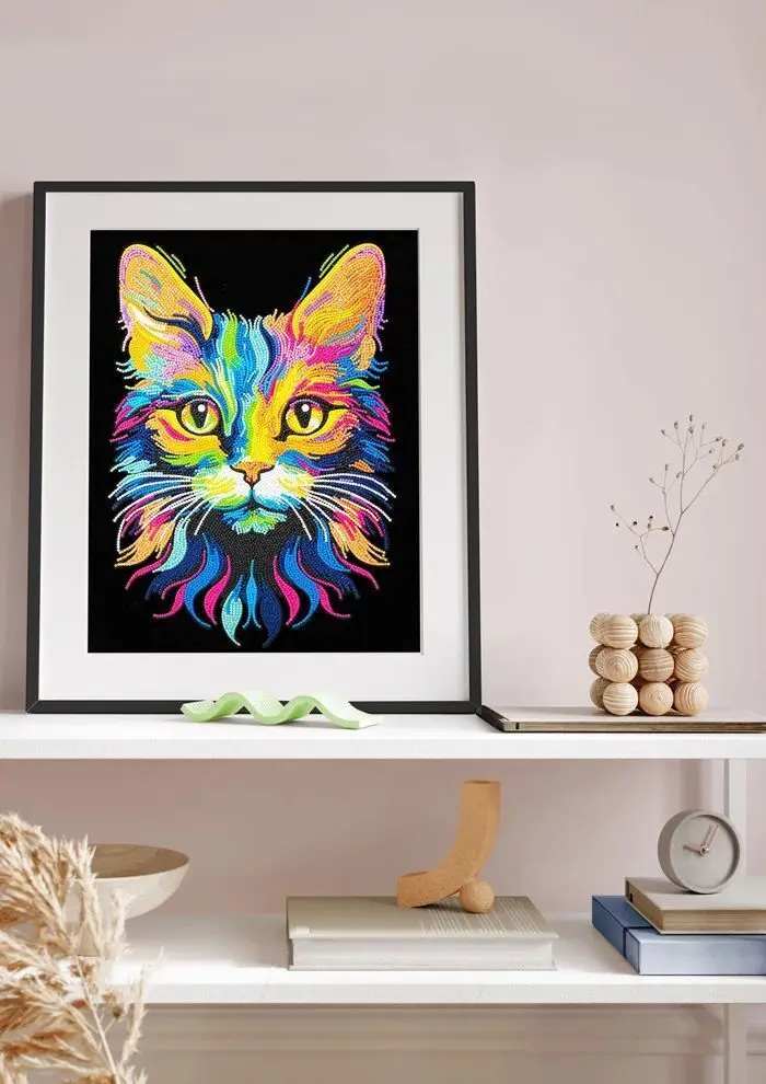 Bild: 4895225943654 | DIAMOND DOTZ - Diamond Painting Neon Katze | Kit (Bastelset) | 2025