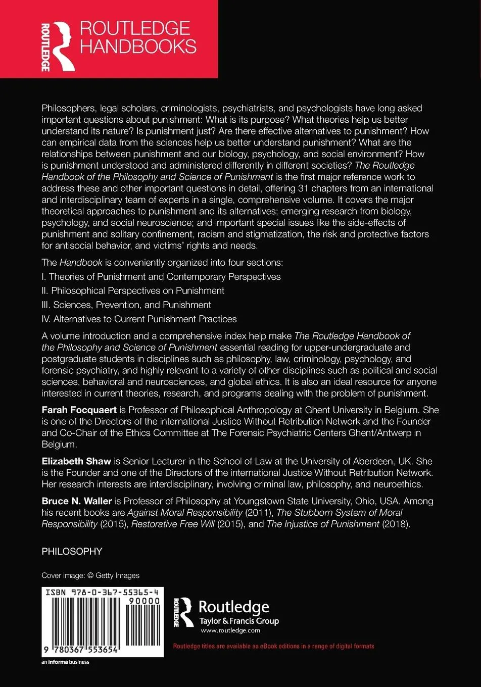 Rückseite: 9780367553654 | The Routledge Handbook of the Philosophy and Science of Punishment