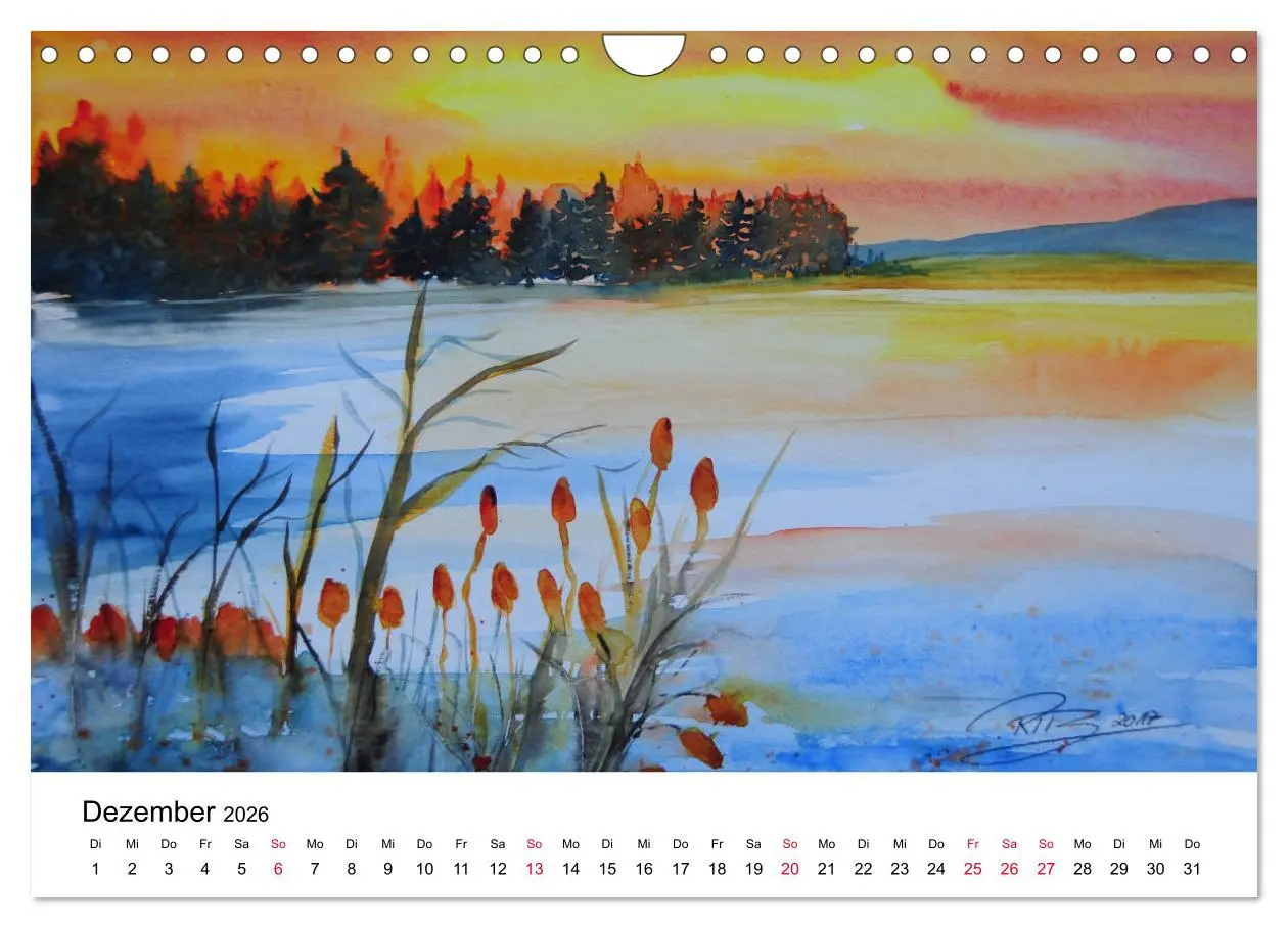 Bild: 9783457893654 | Landschafts-Aquarelle 2026 Roswita Ilona Baumann (Wandkalender 2026...