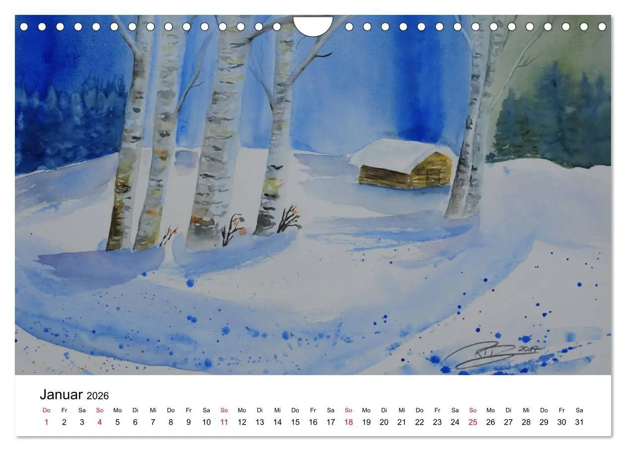Bild: 9783457893654 | Landschafts-Aquarelle 2026 Roswita Ilona Baumann (Wandkalender 2026...