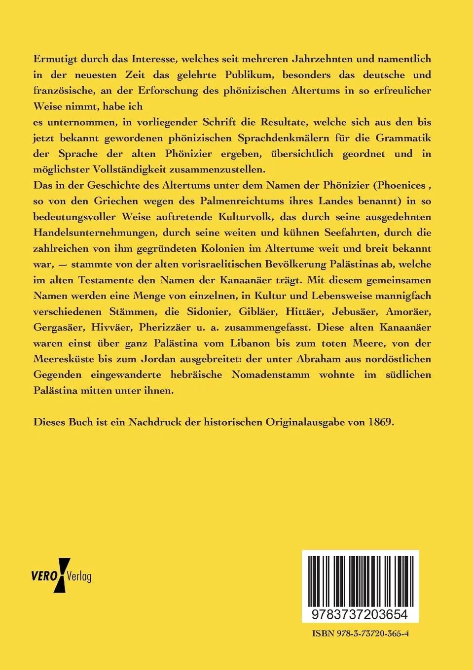Rückseite: 9783737203654 | Die phönizische Sprache | Paul Schroeder | Taschenbuch | 424 S. | 2019