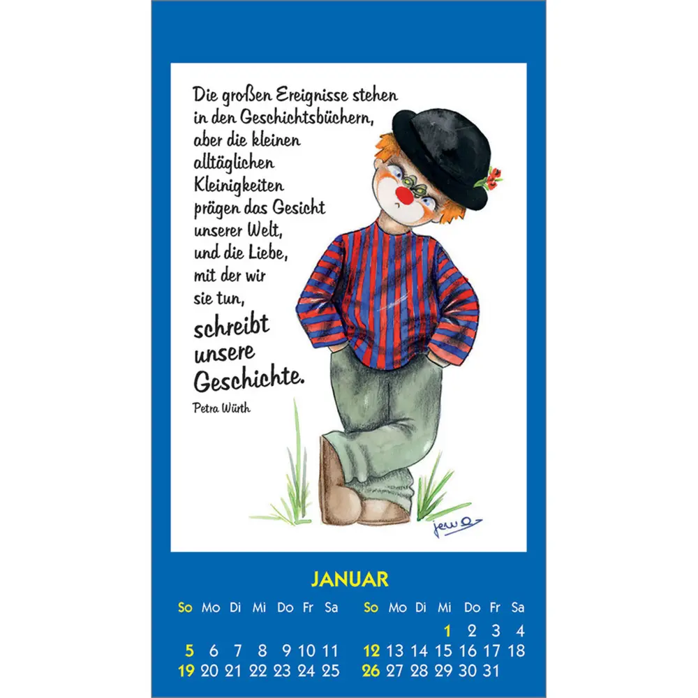 Bild: 9783754893654 | Kleine Clown-Grüße 2025 | Aufkleber-Kalender mit Clown-Motiven | 2025