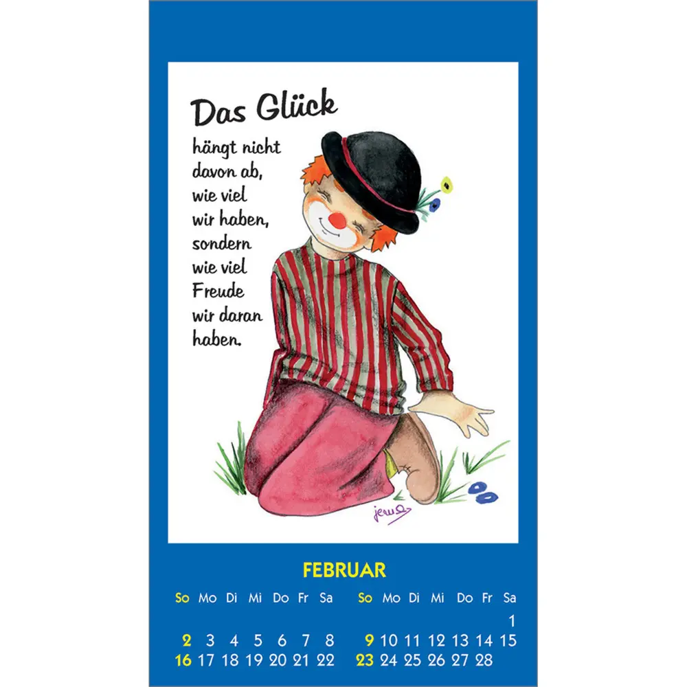 Bild: 9783754893654 | Kleine Clown-Grüße 2025 | Aufkleber-Kalender mit Clown-Motiven | 2025