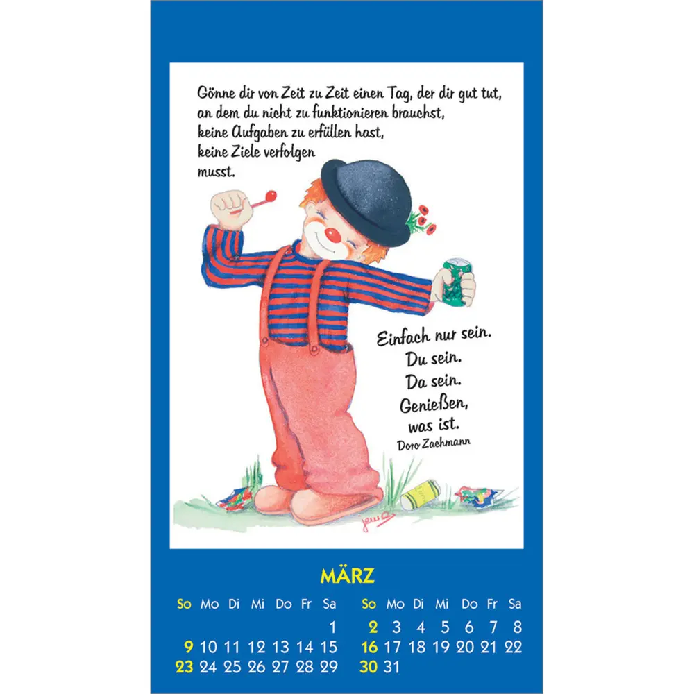 Bild: 9783754893654 | Kleine Clown-Grüße 2025 | Aufkleber-Kalender mit Clown-Motiven | 2025