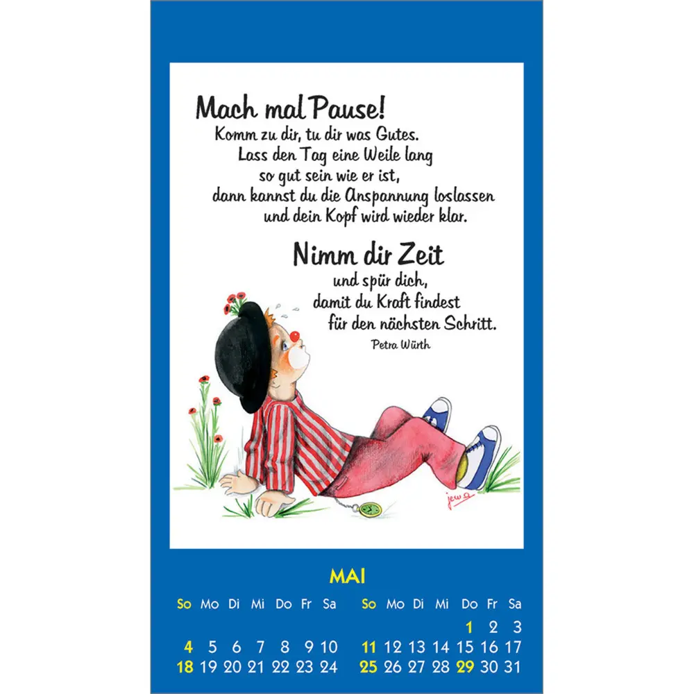 Bild: 9783754893654 | Kleine Clown-Grüße 2025 | Aufkleber-Kalender mit Clown-Motiven | 2025