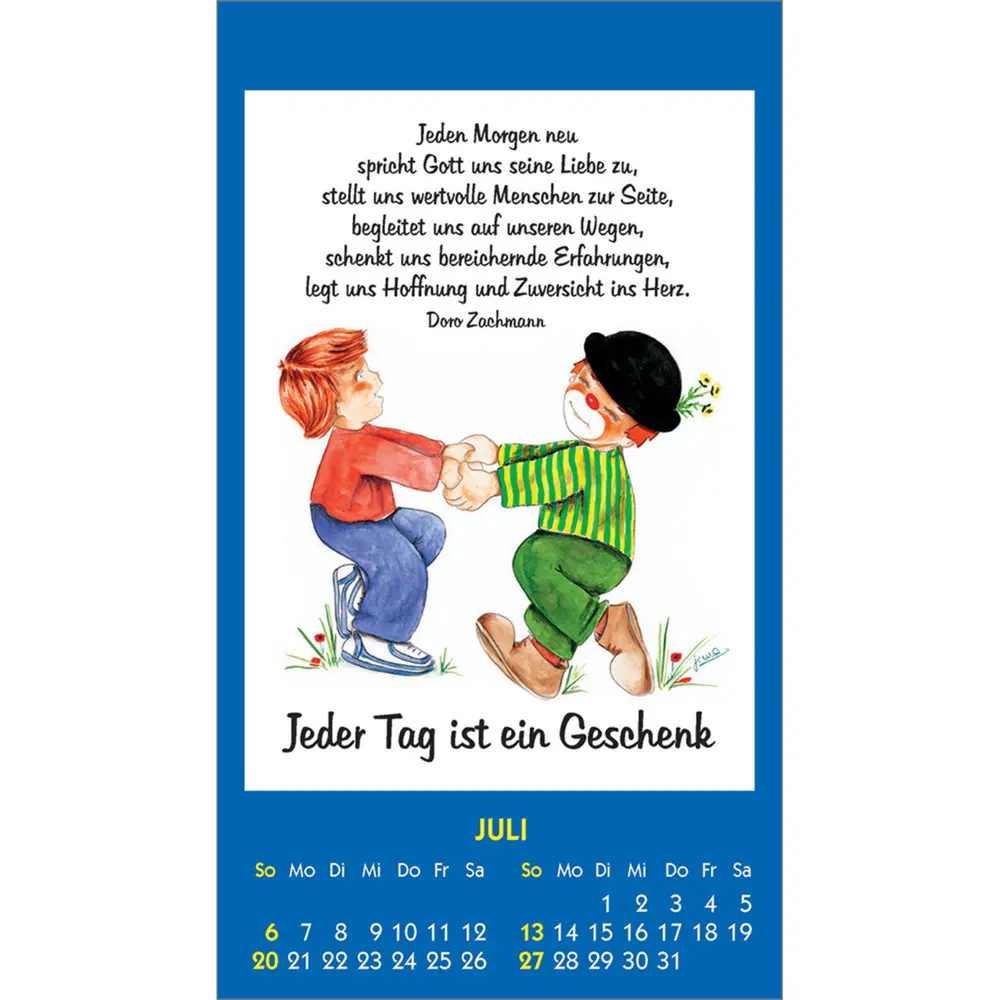 Bild: 9783754893654 | Kleine Clown-Grüße 2025 | Aufkleber-Kalender mit Clown-Motiven | 2025