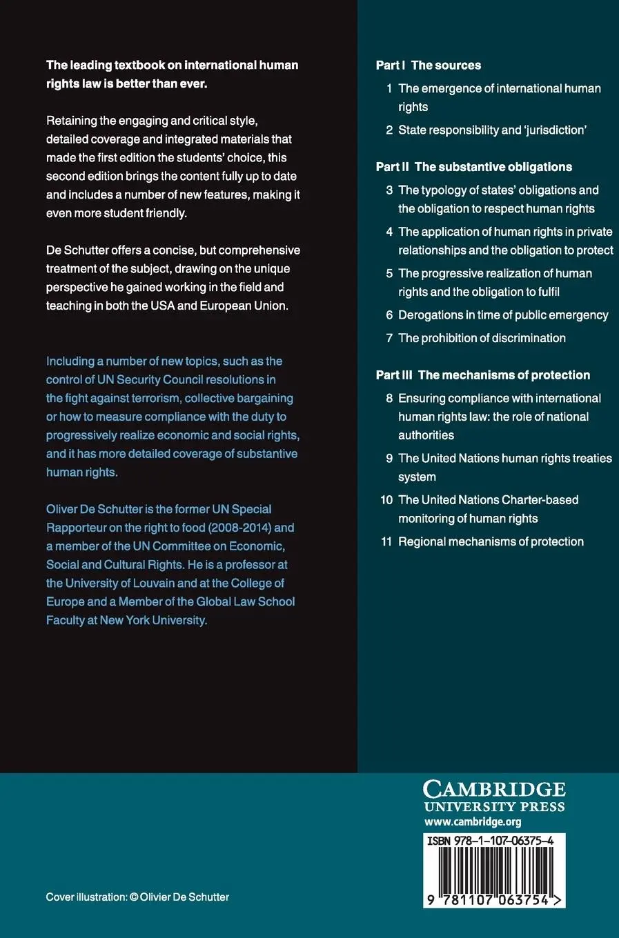 Rückseite: 9781107063754 | International Human Rights Law | Olivier De Schutter | Buch | Gebunden