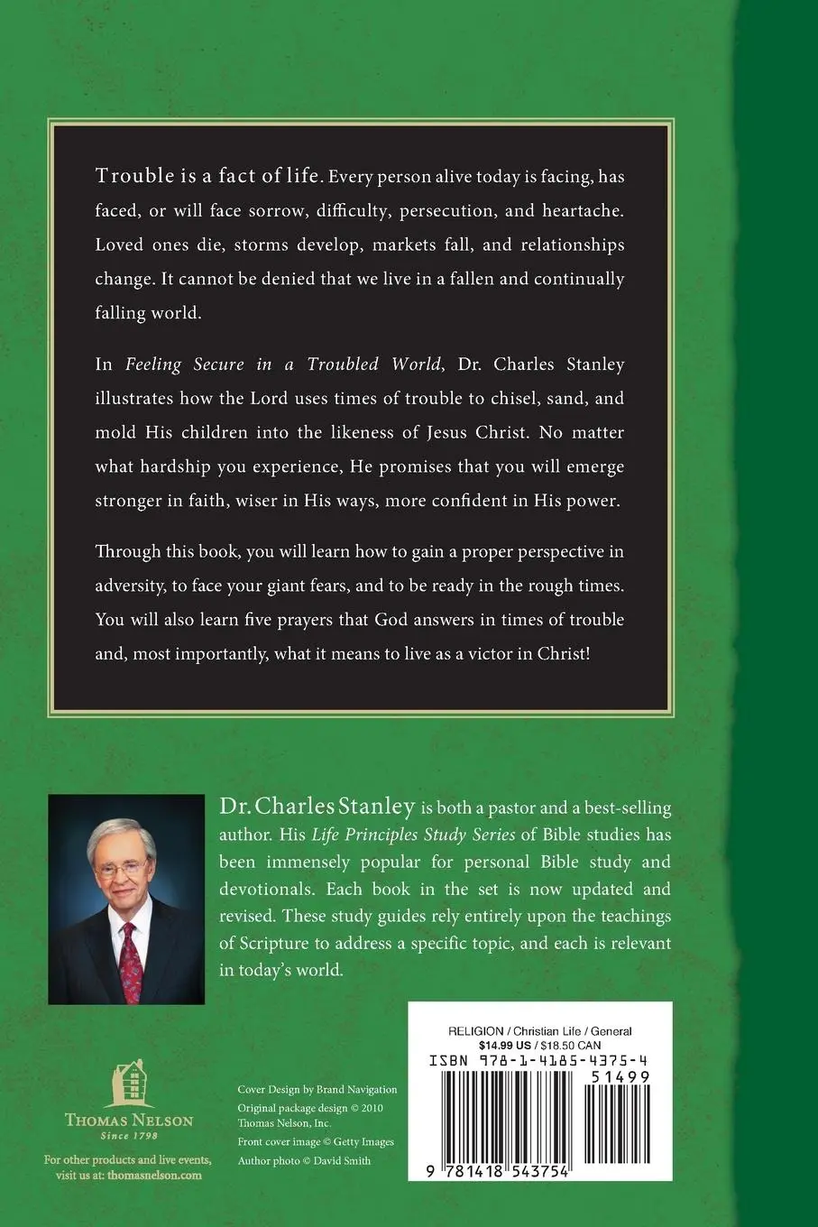 Rückseite: 9781418543754 | The Feeling Secure in a Troubled World | Charles F. Stanley | Buch