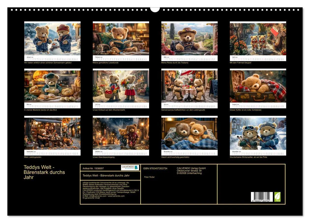 Bild: 9783457263754 | Teddys Welt - Bärenstark durchs Jahr (Wandkalender 2026 DIN A2...