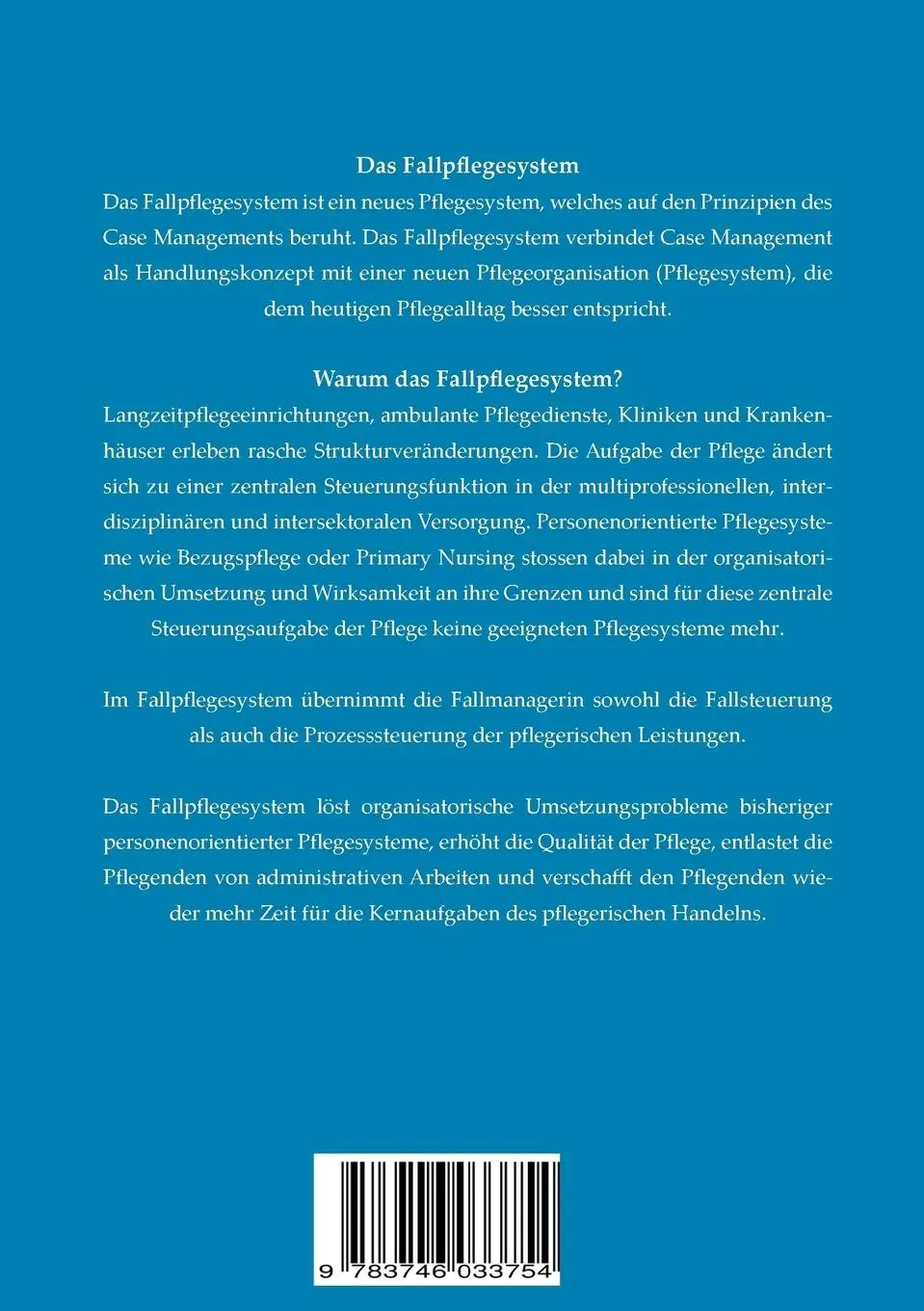 Rückseite: 9783746033754 | Das Fallpflegesystem | Karl Oberhauser | Taschenbuch | 112 S. | 2017