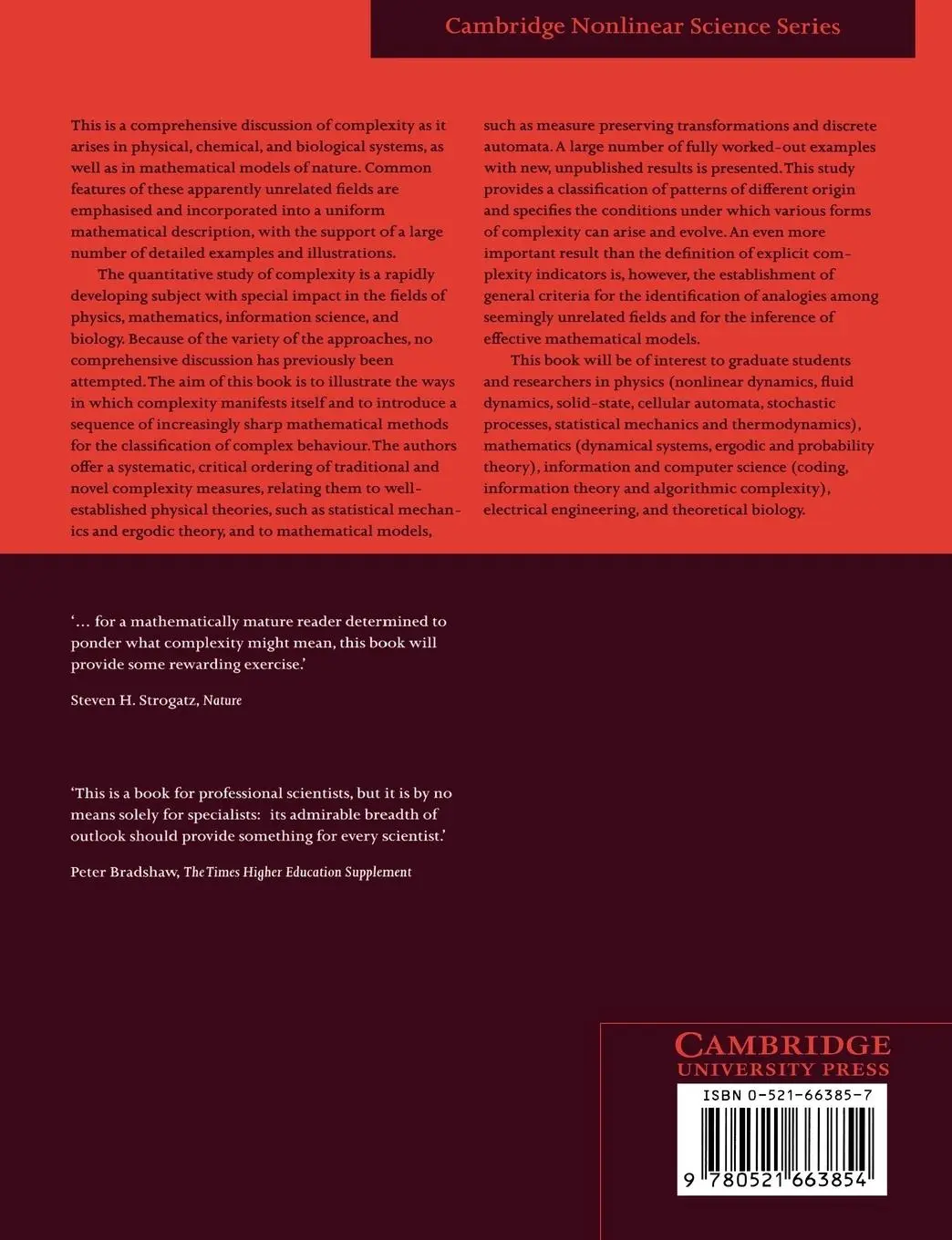 Rückseite: 9780521663854 | Complexity | Hierarchical Structures and Scaling in Physics | Buch