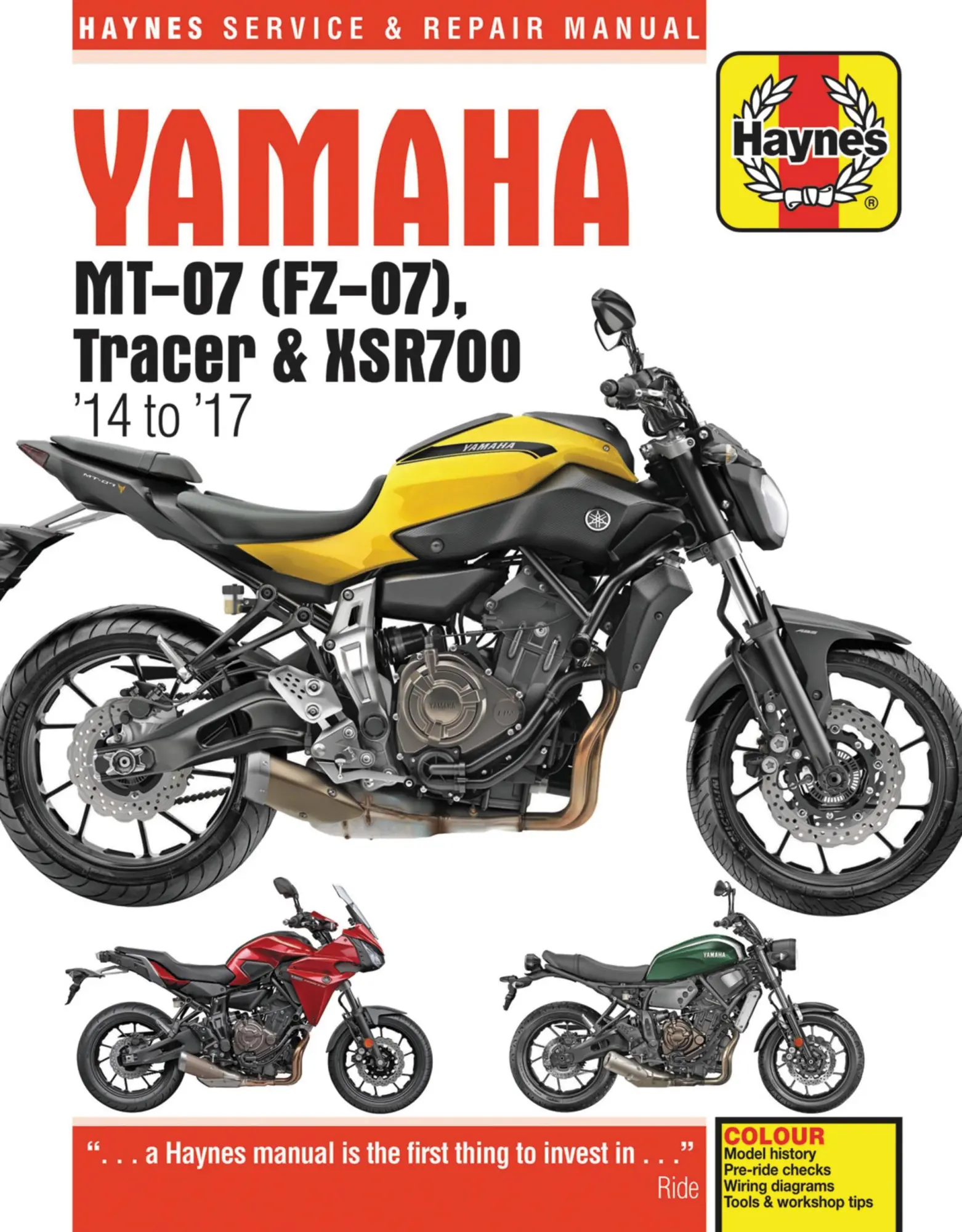 Cover: 9781785213854 | Yamaha MT-07, Tracer &amp; XSR700 (14 to 17) Haynes Repair Manual | Coombs