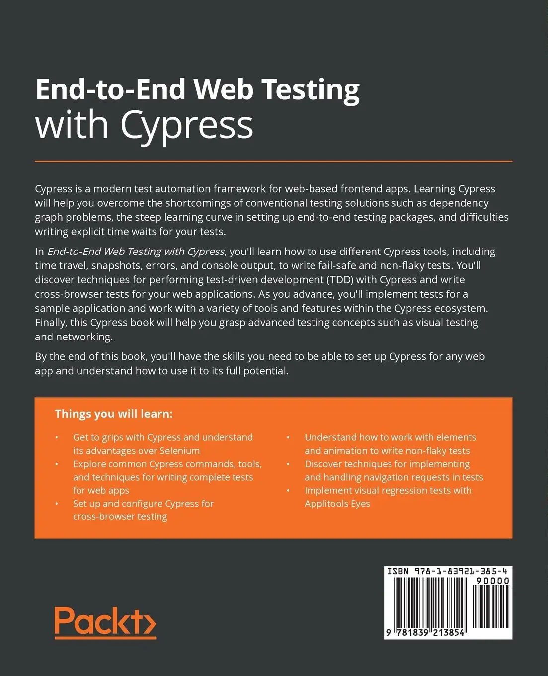 Rückseite: 9781839213854 | End-to-End Web Testing with Cypress | Waweru Mwaura | Taschenbuch