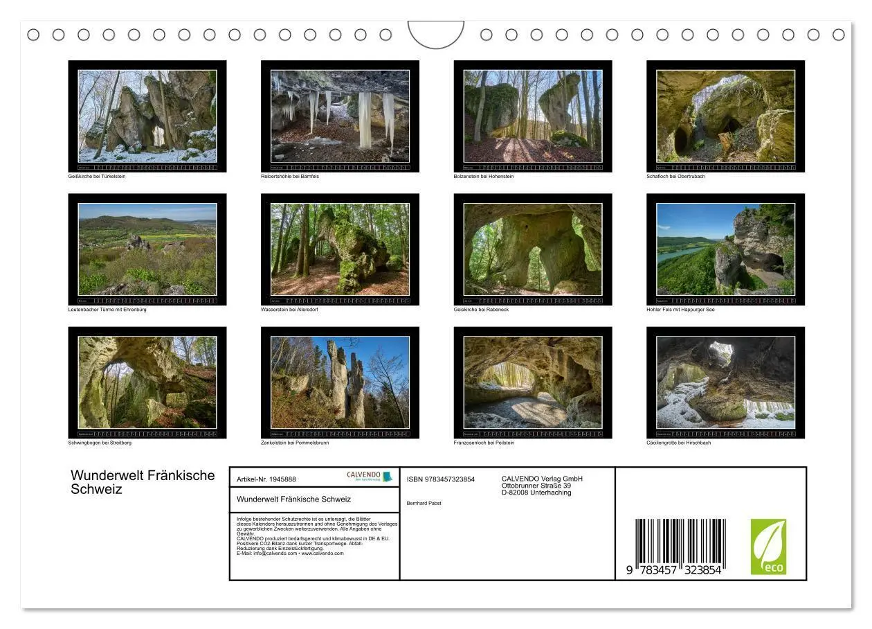 Bild: 9783457323854 | Wunderwelt Fränkische Schweiz (Wandkalender 2026 DIN A4 quer),...