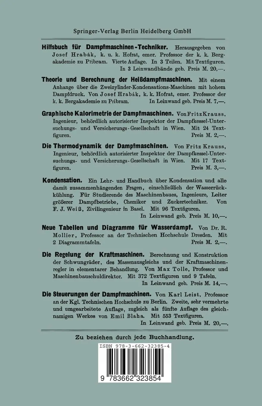 Rückseite: 9783662323854 | Die Herstellung der Dampfkessel | Bernhard M. Gerbel | Taschenbuch | v