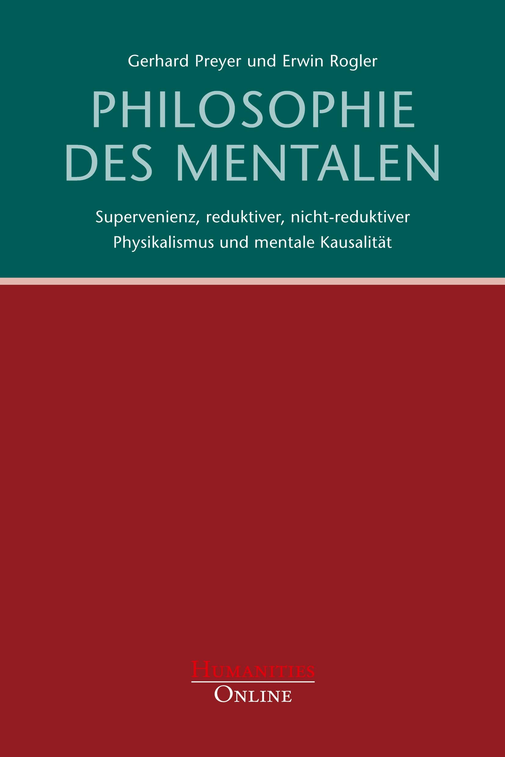 Cover: 9783941743854 | Die Philosophie des Mentalen | Gerhard Preyer (u. a.) | Taschenbuch