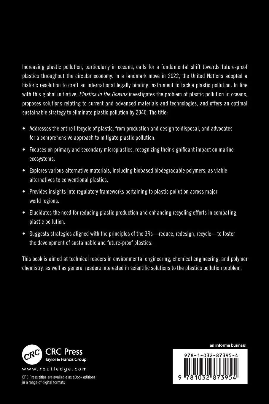 Rückseite: 9781032873954 | Plastics in the Oceans | Toward Sustainable Solutions | Wertz (u. a.)