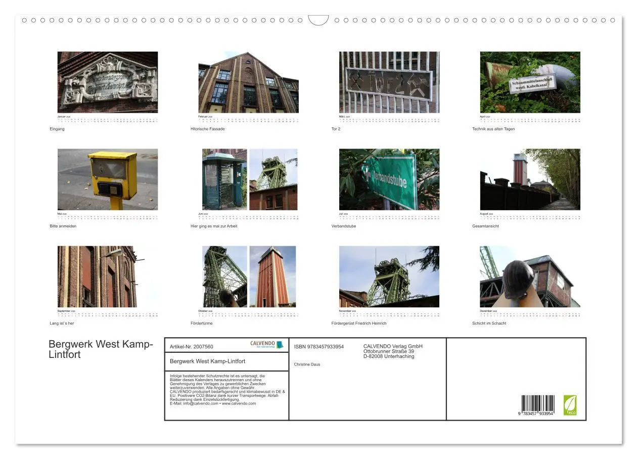 Bild: 9783457933954 | Bergwerk West Kamp-Lintfort (Wandkalender 2026 DIN A2 quer),...