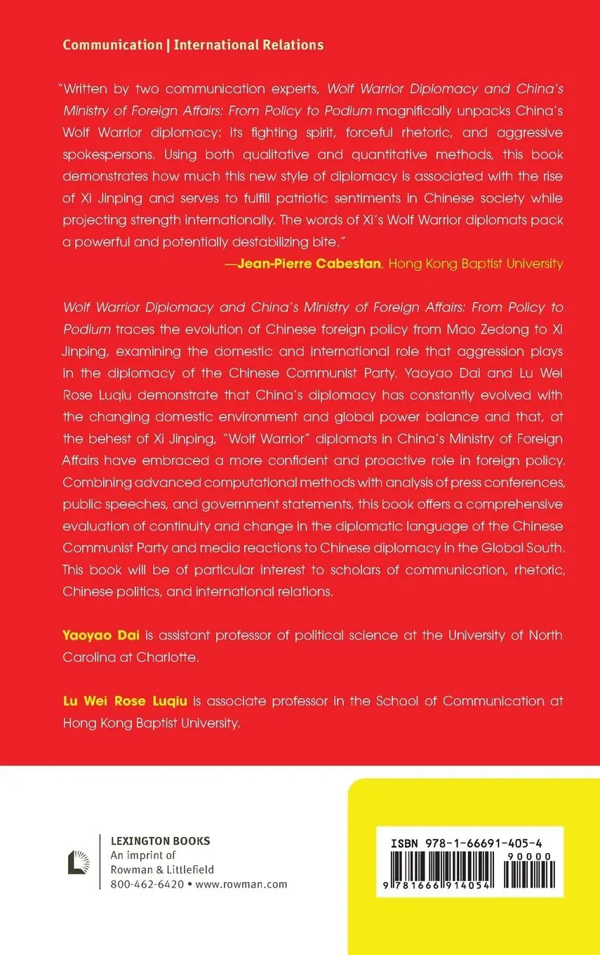 Rückseite: 9781666914054 | Wolf Warrior Diplomacy and China's Ministry of Foreign Affairs | Buch