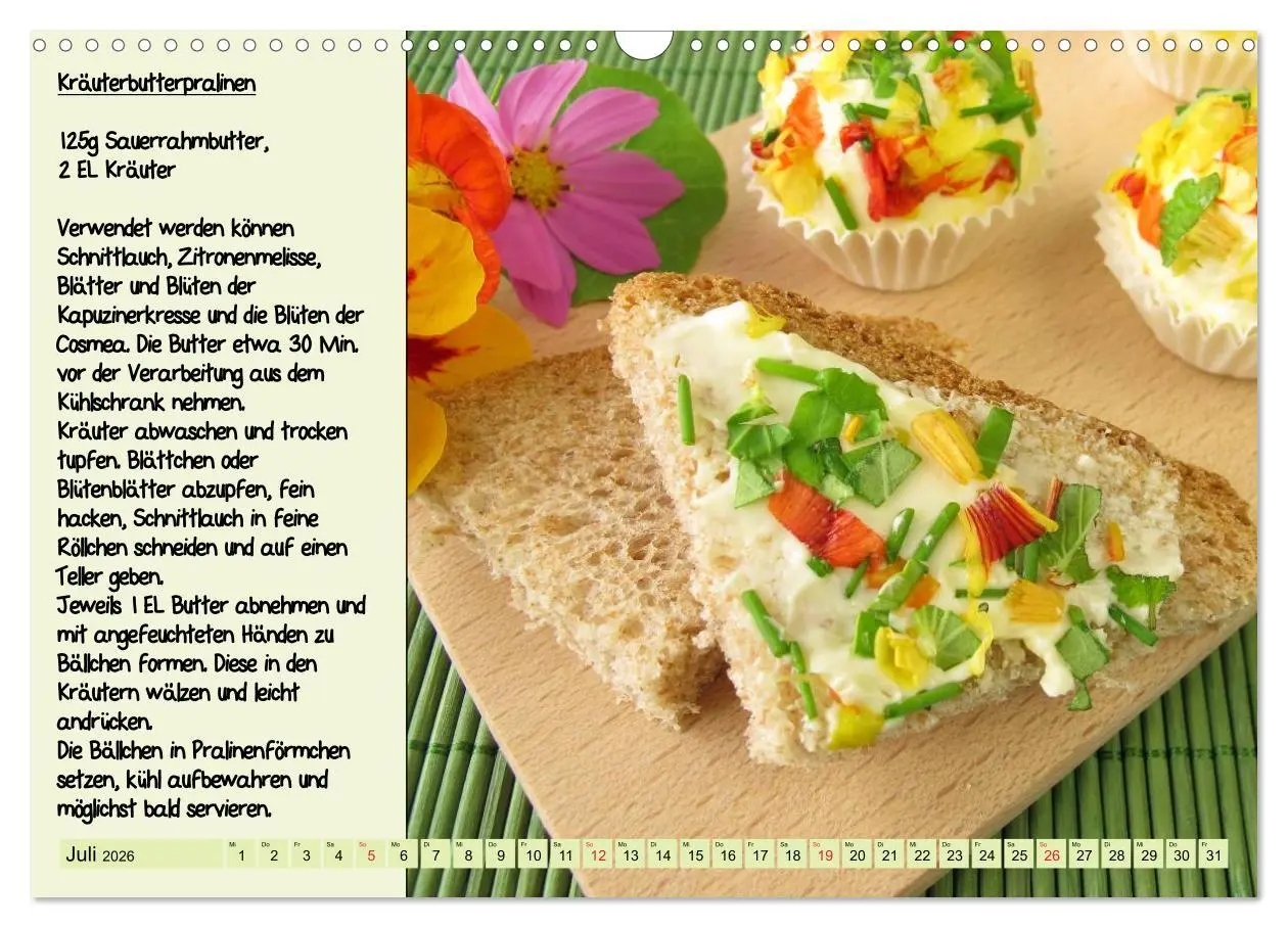 Bild: 9783516224054 | Leckere Aufstriche - Ein Kalender mit Rezepten (Wandkalender 2026...