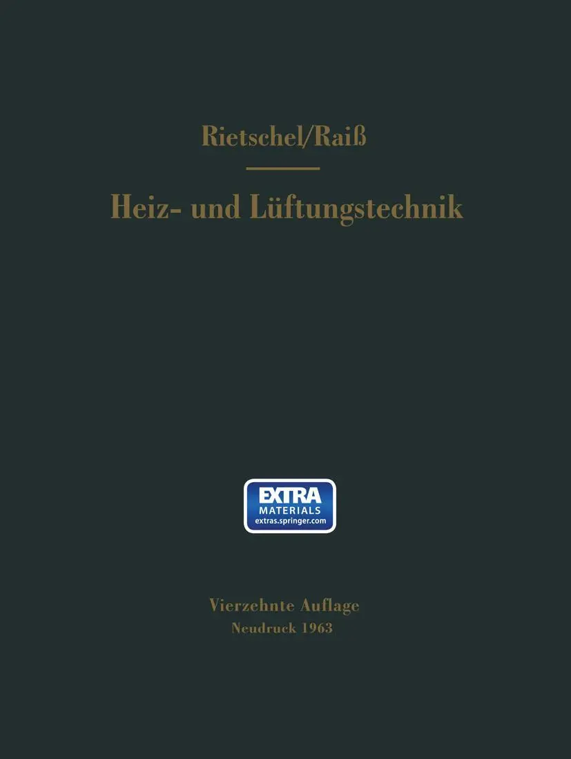 Cover: 9783662374054 | H. Rietschels Lehrbuch der Heiz- und Lüftungstechnik | Roedler (u. a.)